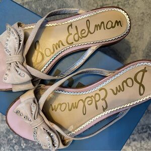 Sam Edelman Women's Bow Strap Sandals in Blush Pink